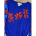 *Vintage Anthony Sicari Poinsettia Floral Knit Sweater Womens Med Blue Red Scarf