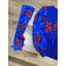 *Vintage Anthony Sicari Poinsettia Floral Knit Sweater Womens Med Blue Red Scarf