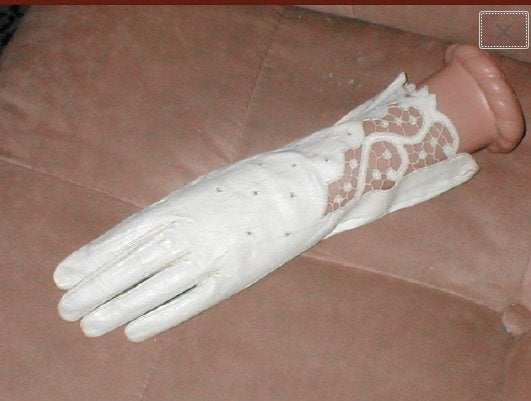 Vintage White kid leather Dress Gloves