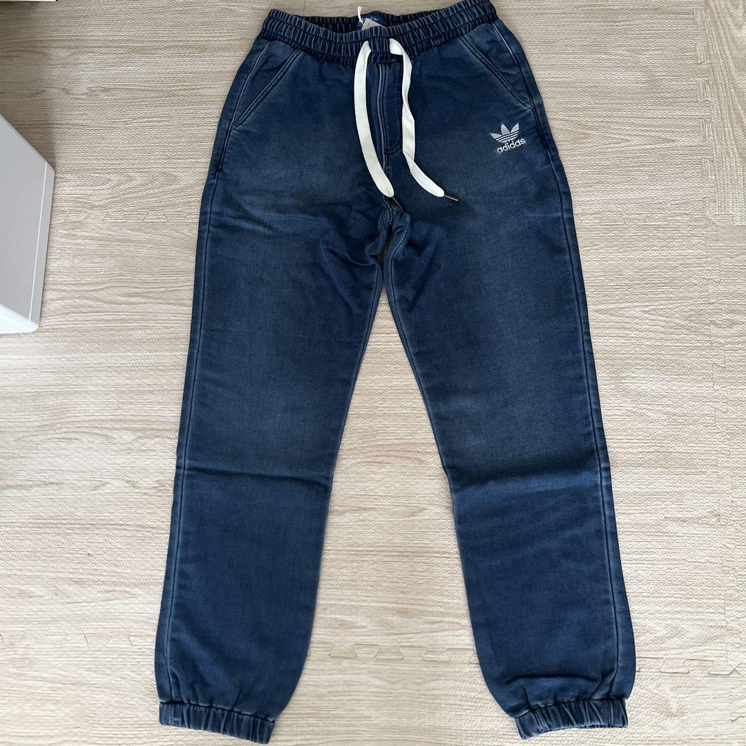 adidas Denim Jogger Pants, Wash Blue, Size L, Sweatpants