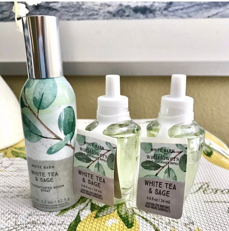 BBW White Tea & Sage wallflower fragrance refill and concentrated room spray