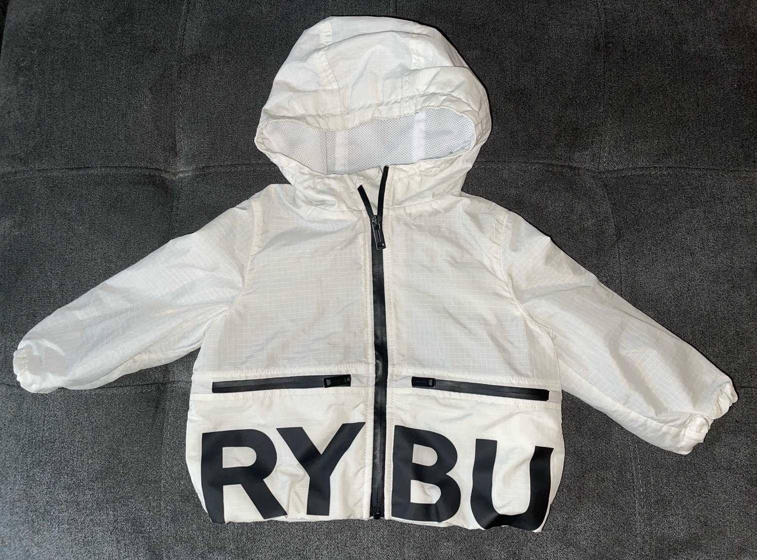 Burberry Hooded Windbreaker Infant 12M White