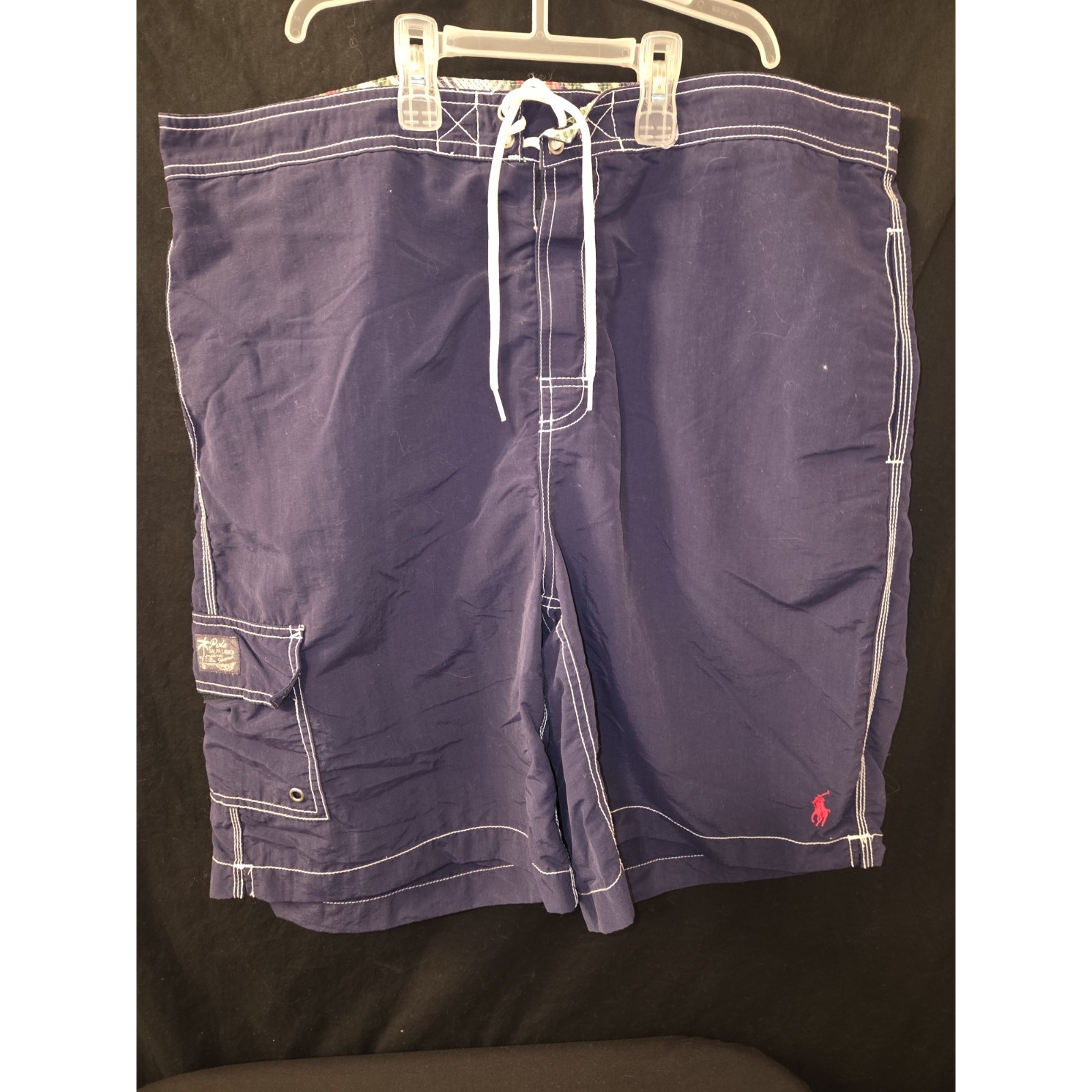 Polo Ralph Lauren shorts mens XL Xlarge blue swim trunks hybrid cargo pony logo