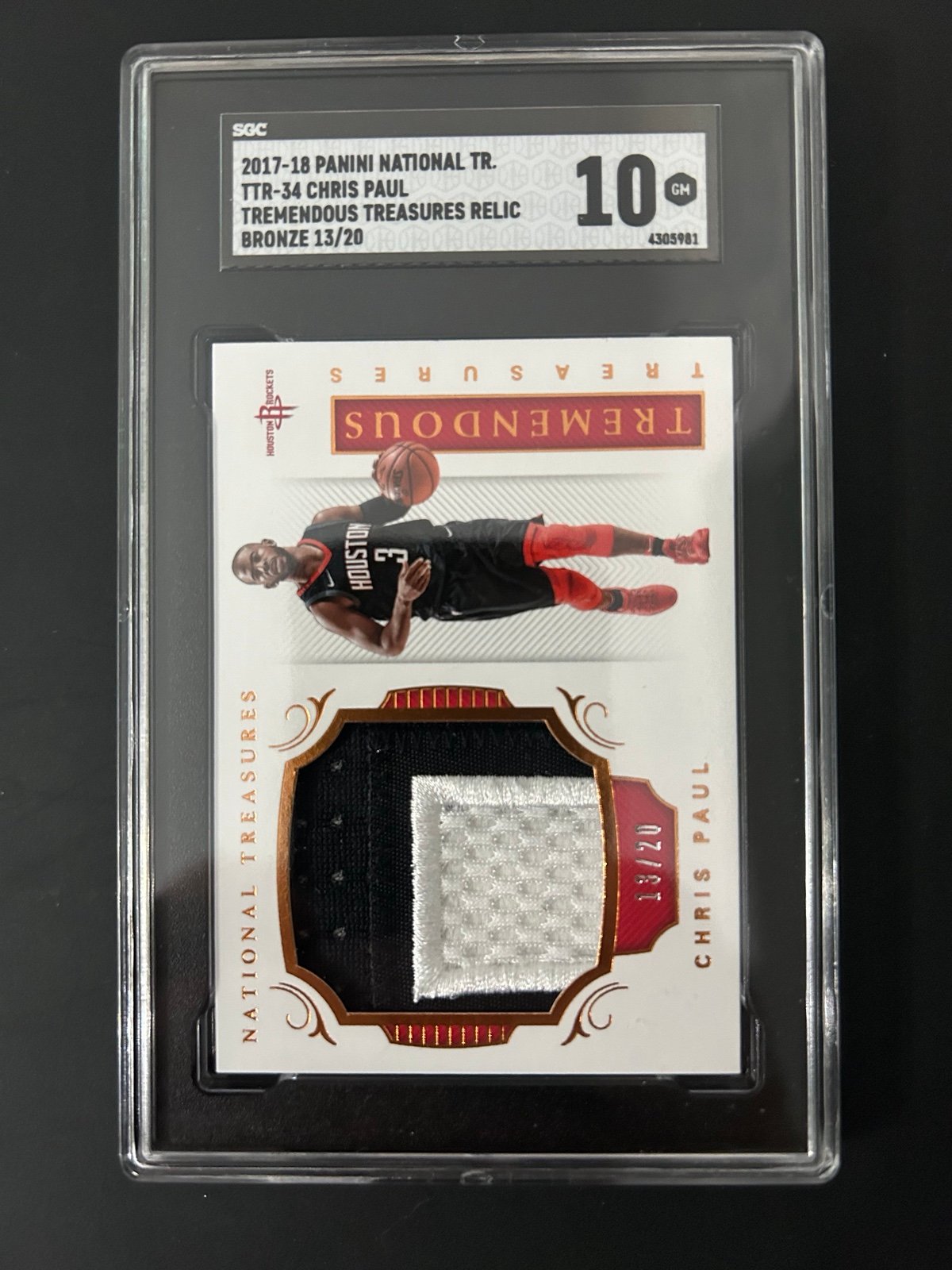 2017-18 National Treasures Chris Paul Bronze 13/20 SGC 10