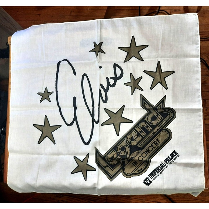 Vintage Elvis Handkerchief Legends in Concert Imperial Palace Hotel & Casino NM