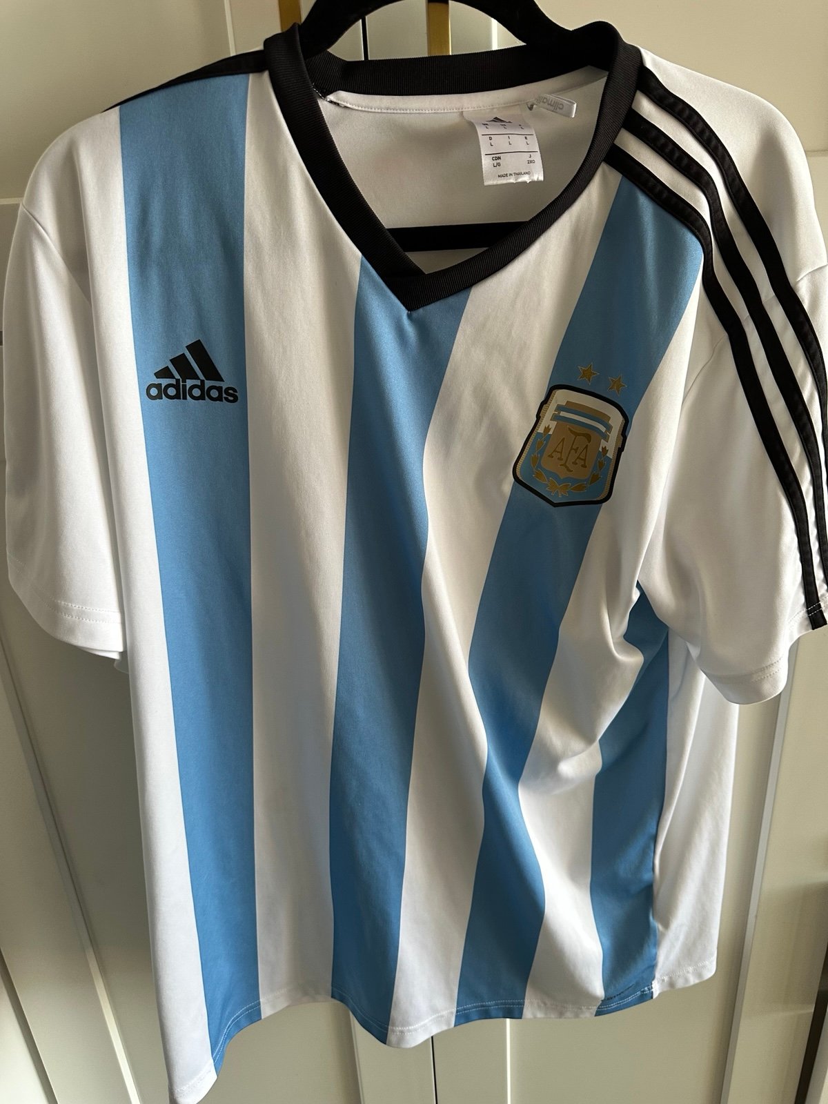 Argentina 2014 Home WC Soccer Football Jersey Adidas Men’s Sz L NWOT
