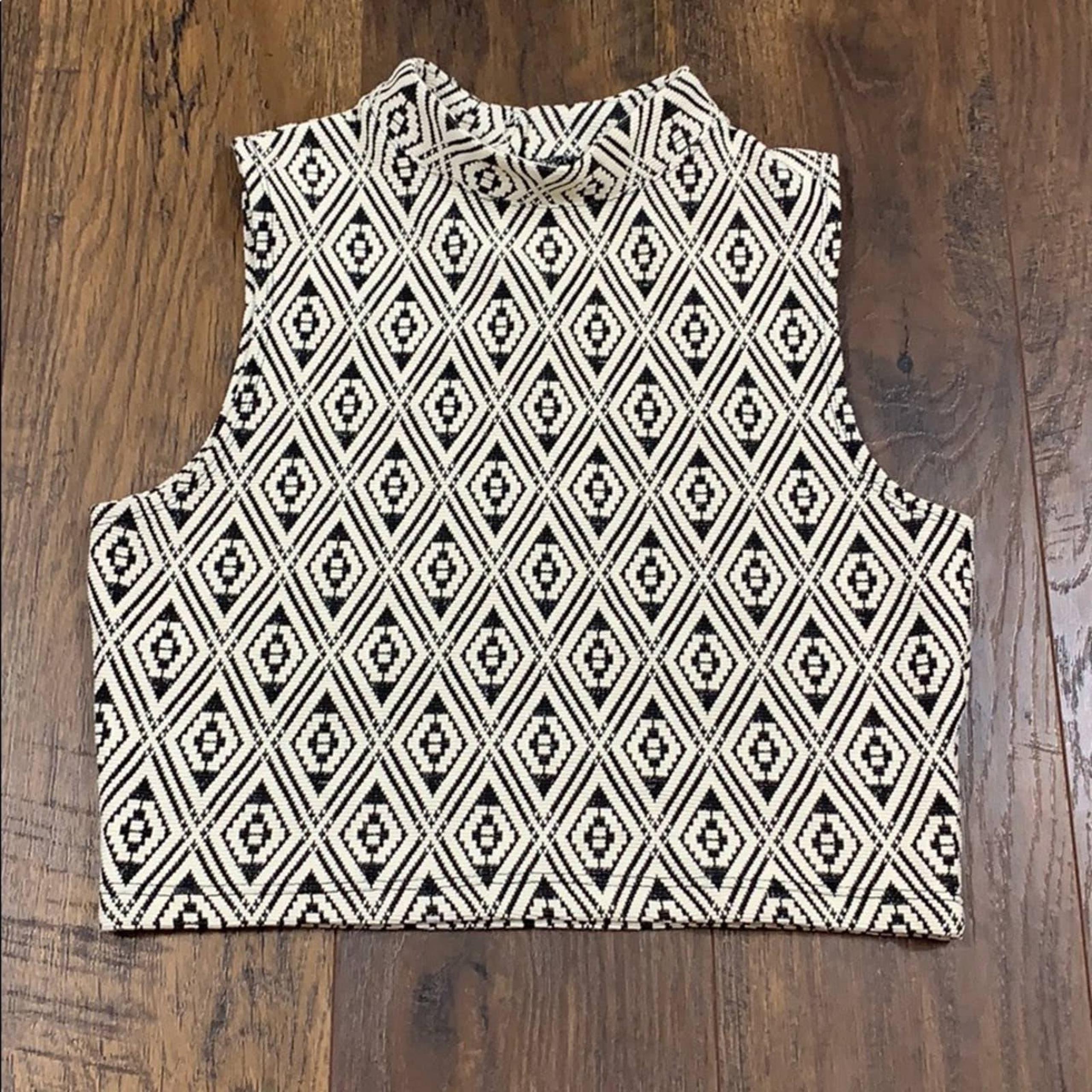 ASOS Pimkie Aztec Cream Pattern Crop Top