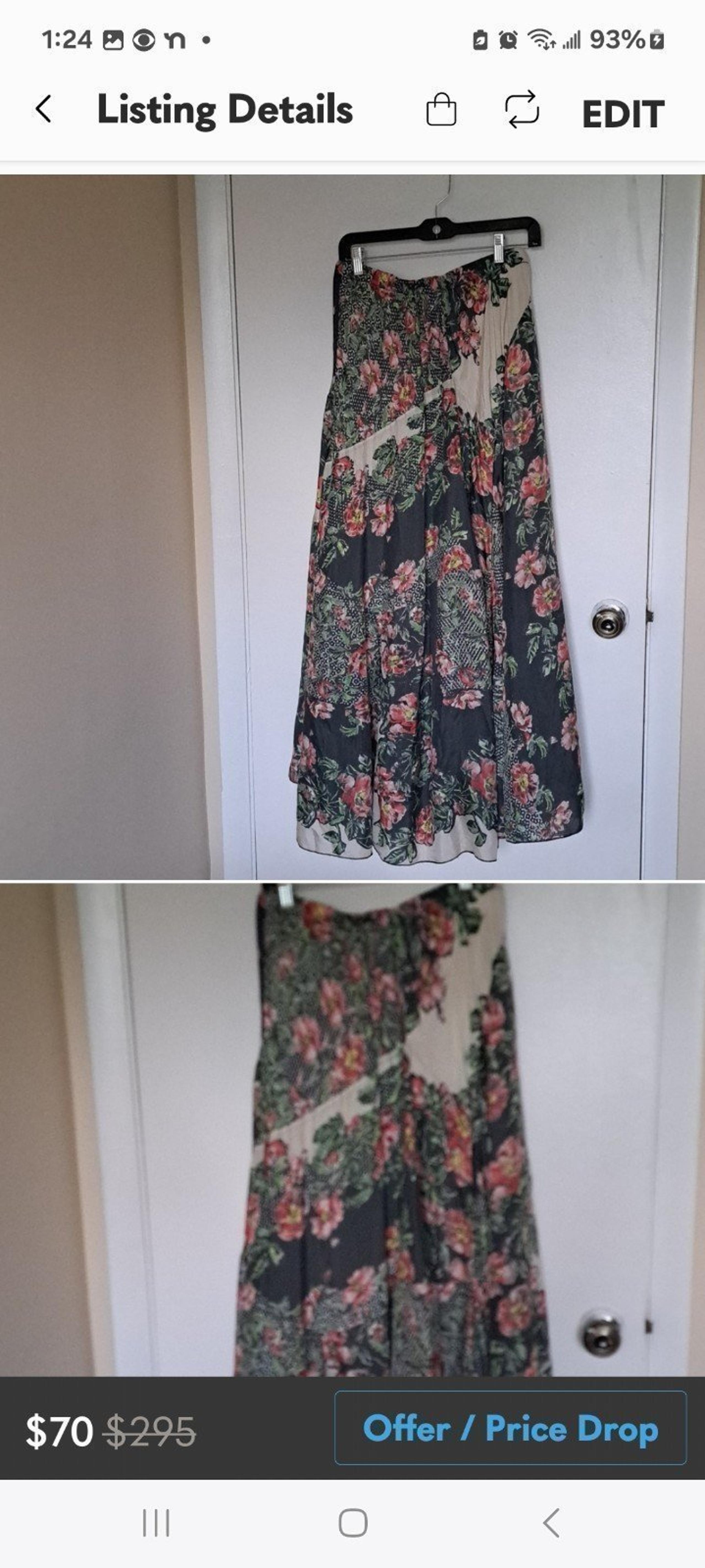 Johnny Was Rana Maxi silk Floral Skirt sz S EUC