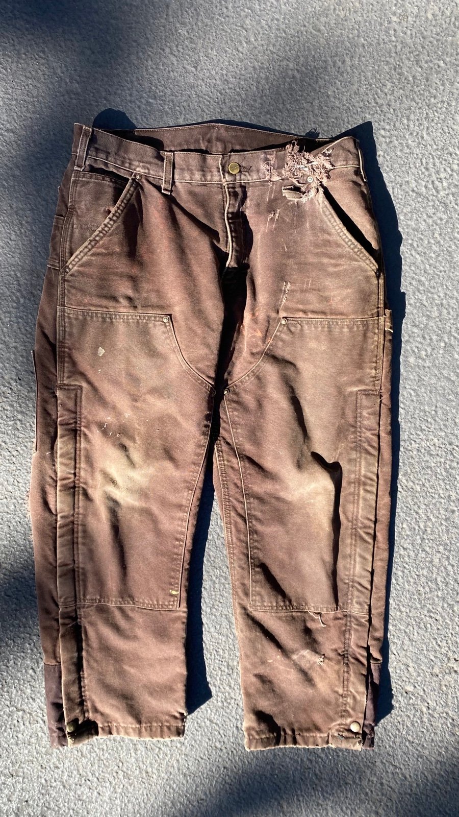 90s Carhartt Brown Quilt Zipper Leg Pants 34" x 28"