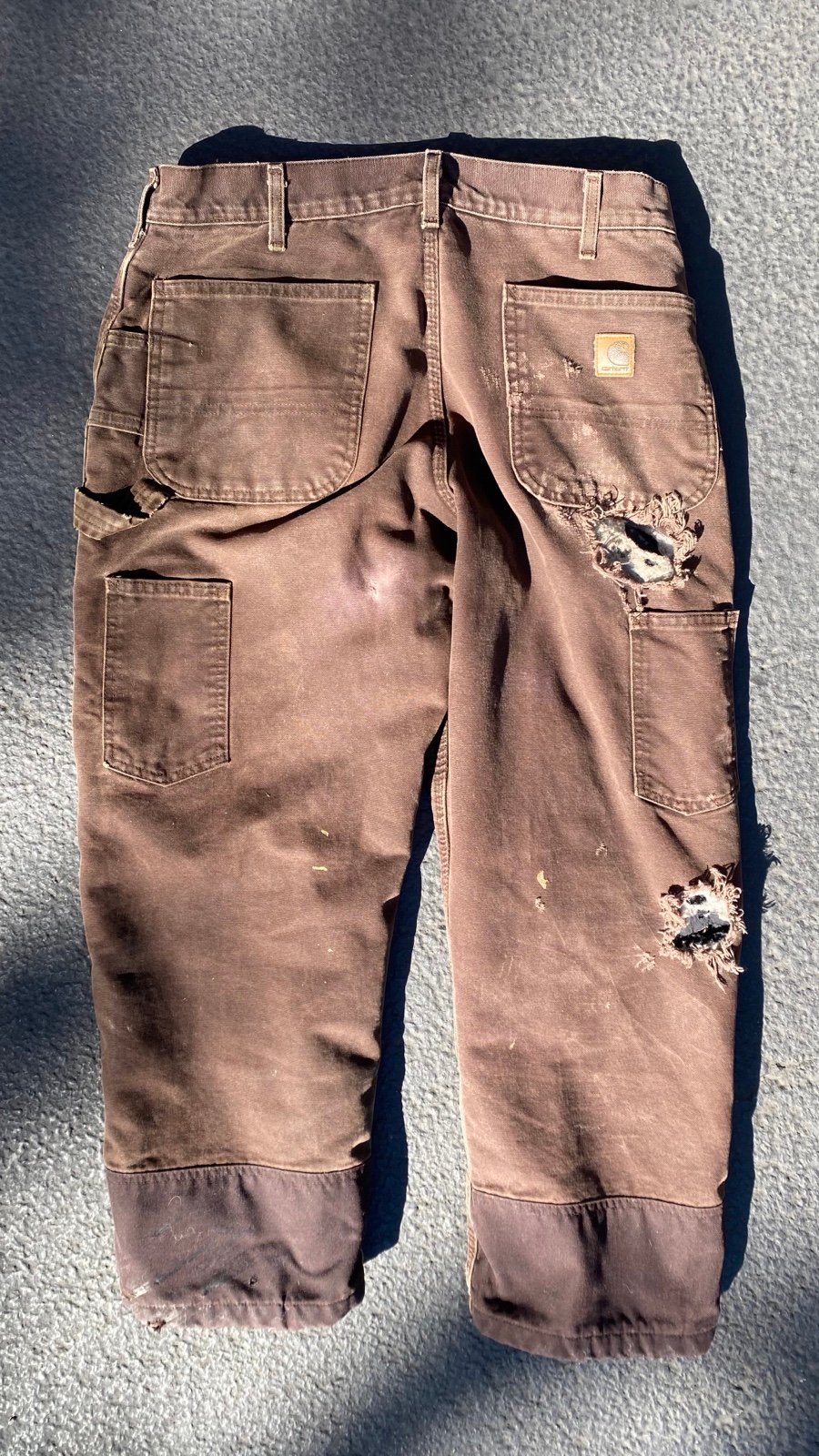 90s Carhartt Brown Quilt Zipper Leg Pants 34" x 28" - detail
