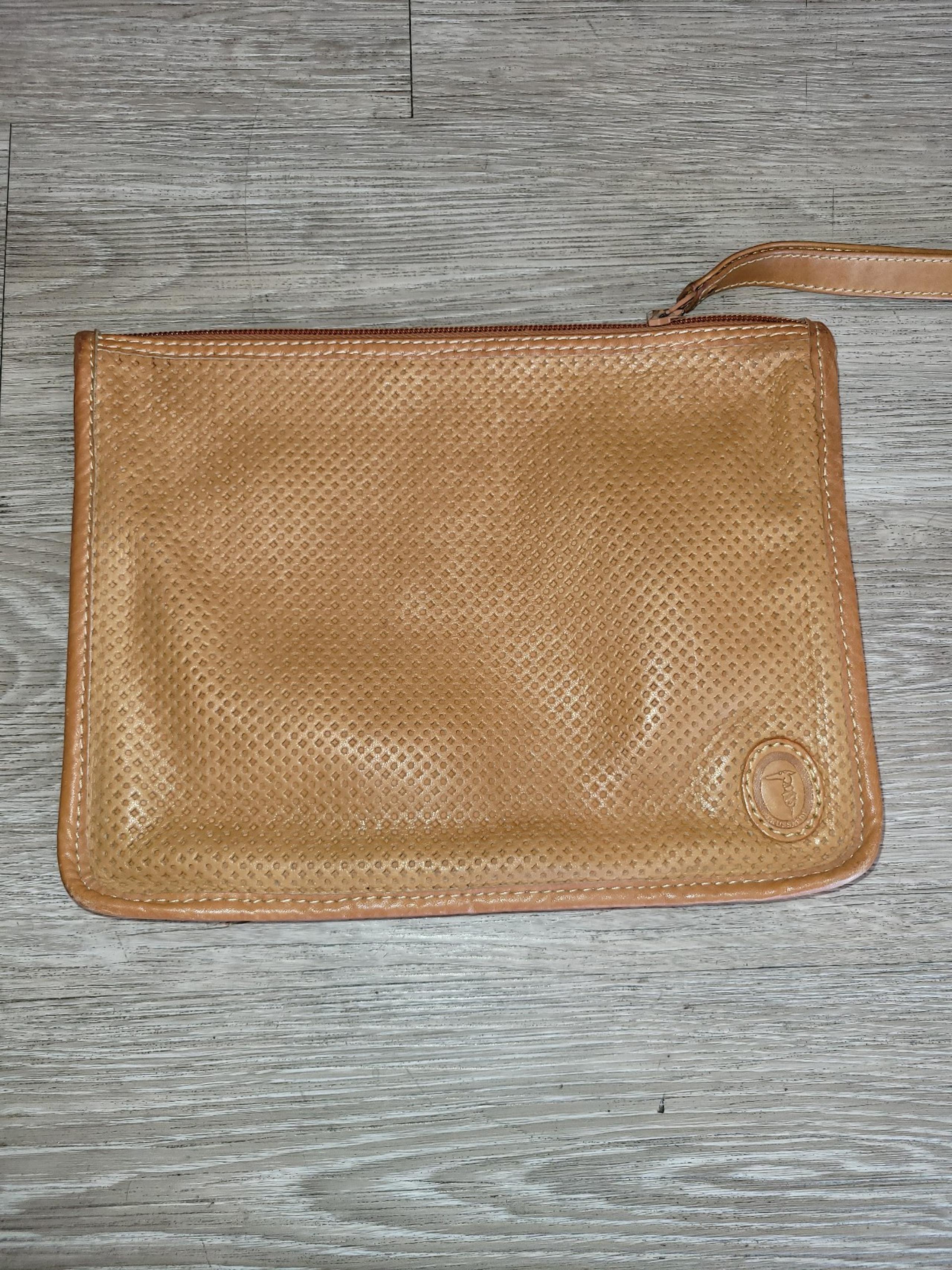 Tussardi brown leather pouch bag