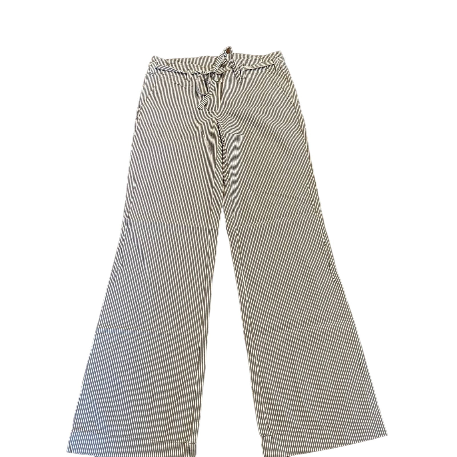 J Crew Womens New brown white striped city fit pants 2
