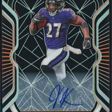 J.K. Dobbins 2020 Panini Obsidian #123 Electric Etch Orange Rookie Auto /75