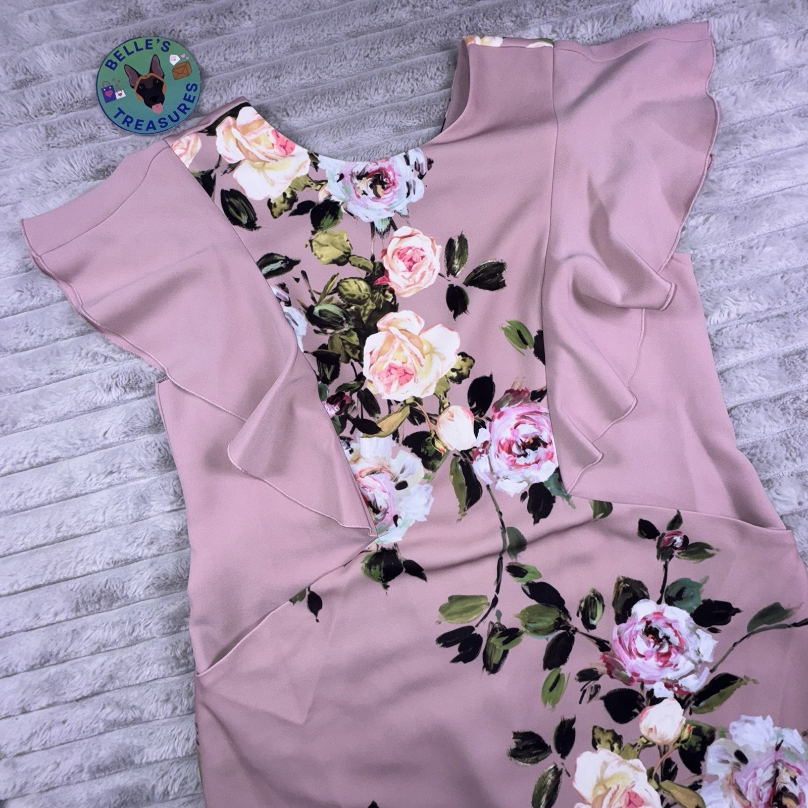 Phase Eight Sz 12 Livvy Floral Printed Rose Pink Tank Dress Easter Mother Bride