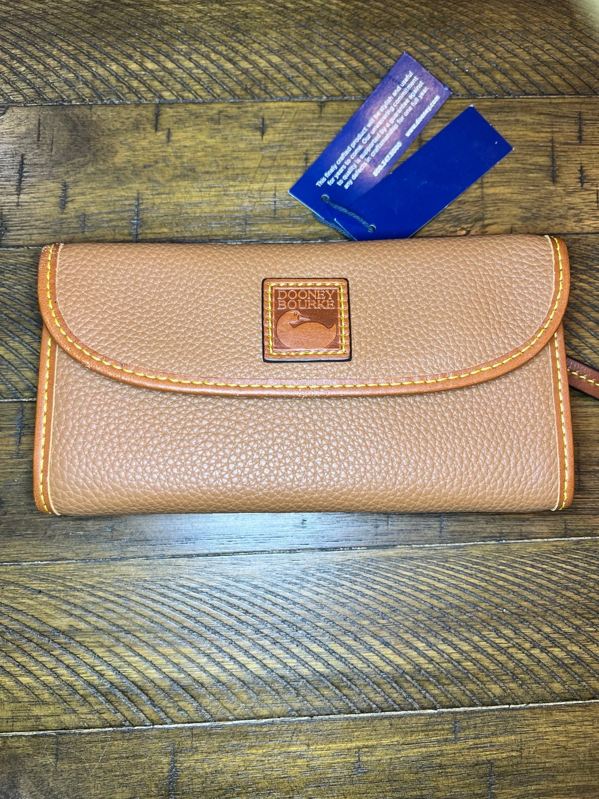 Dooney Bourke caramel clutch wallet