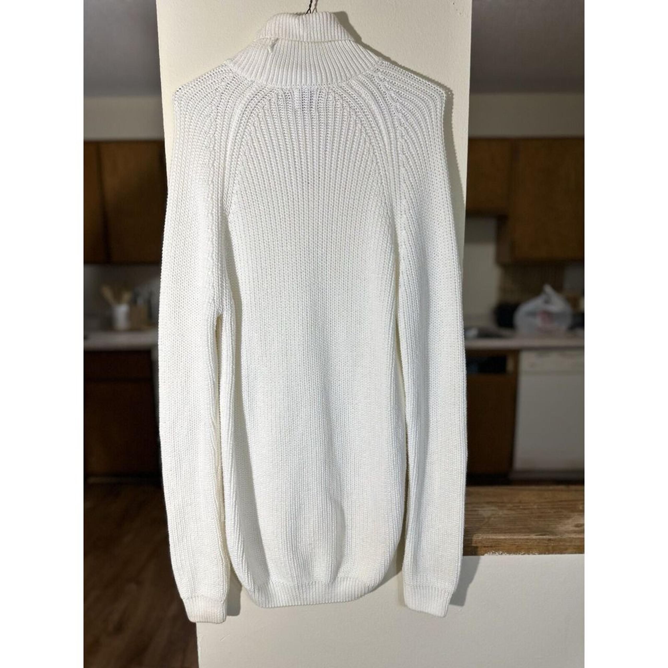 ZARA Dress Sweater Women's Medium  White Knit Wool Blend Mock Neck New