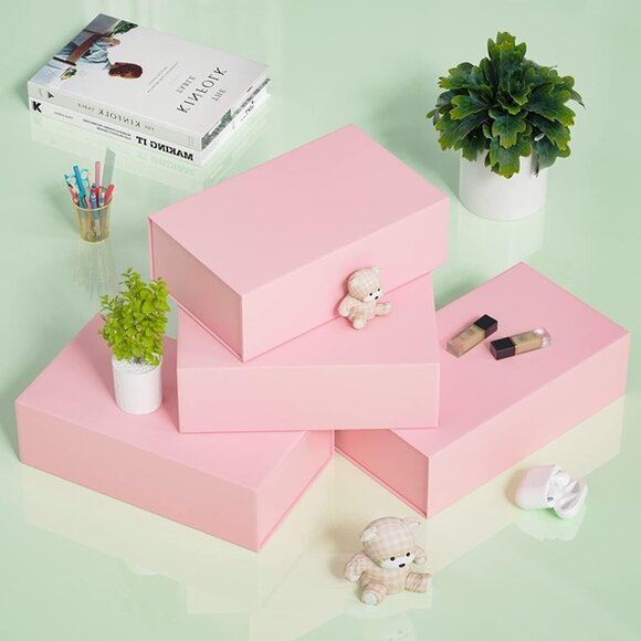 NEW 5 Pack Pink Gift Box, 9.5x6x3'' Gift boxes for Presents with Lids Magnetic