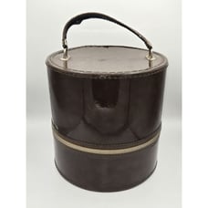 Vintage Brown Zippered Wig Box