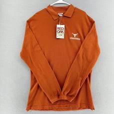VTG NWT Red Oak Texas Longhorns Polo Knit Shirt Men's Medium (Large Fit) *RARE*