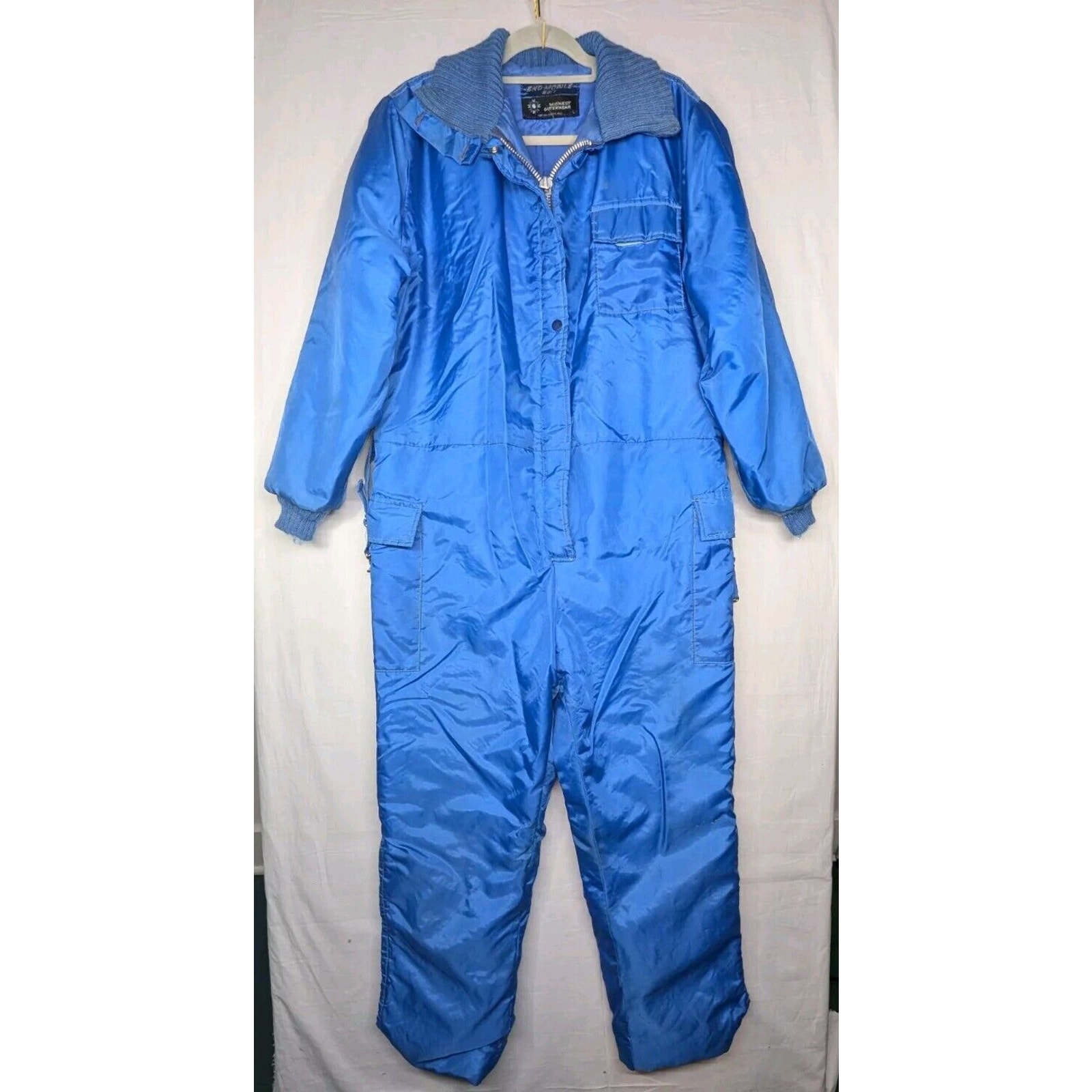 Vintage Midwest Outerwear Sno-Mobile Suit Blue One Piece Size Large