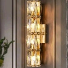 Modern Crystal Wall Sconce Gold LED Wall Entryway Lighting