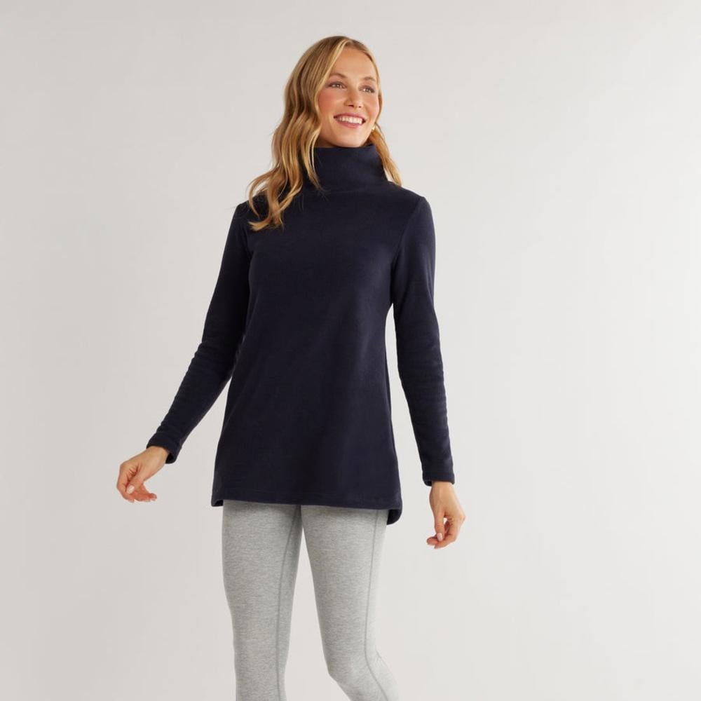 Cobble Hill Turtleneck in Vello Fleece (Navy) Dudley Stephens