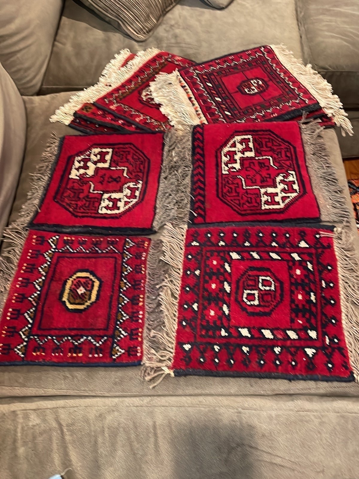 Afghan Ersari Placemats (set of 4) Vintage RARE find!
