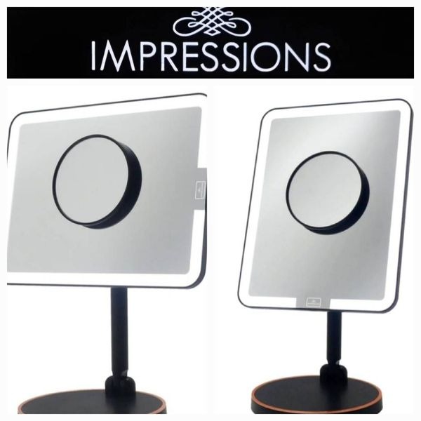 Impressions Royale Petit LED Makeup Mirror- Charcoal