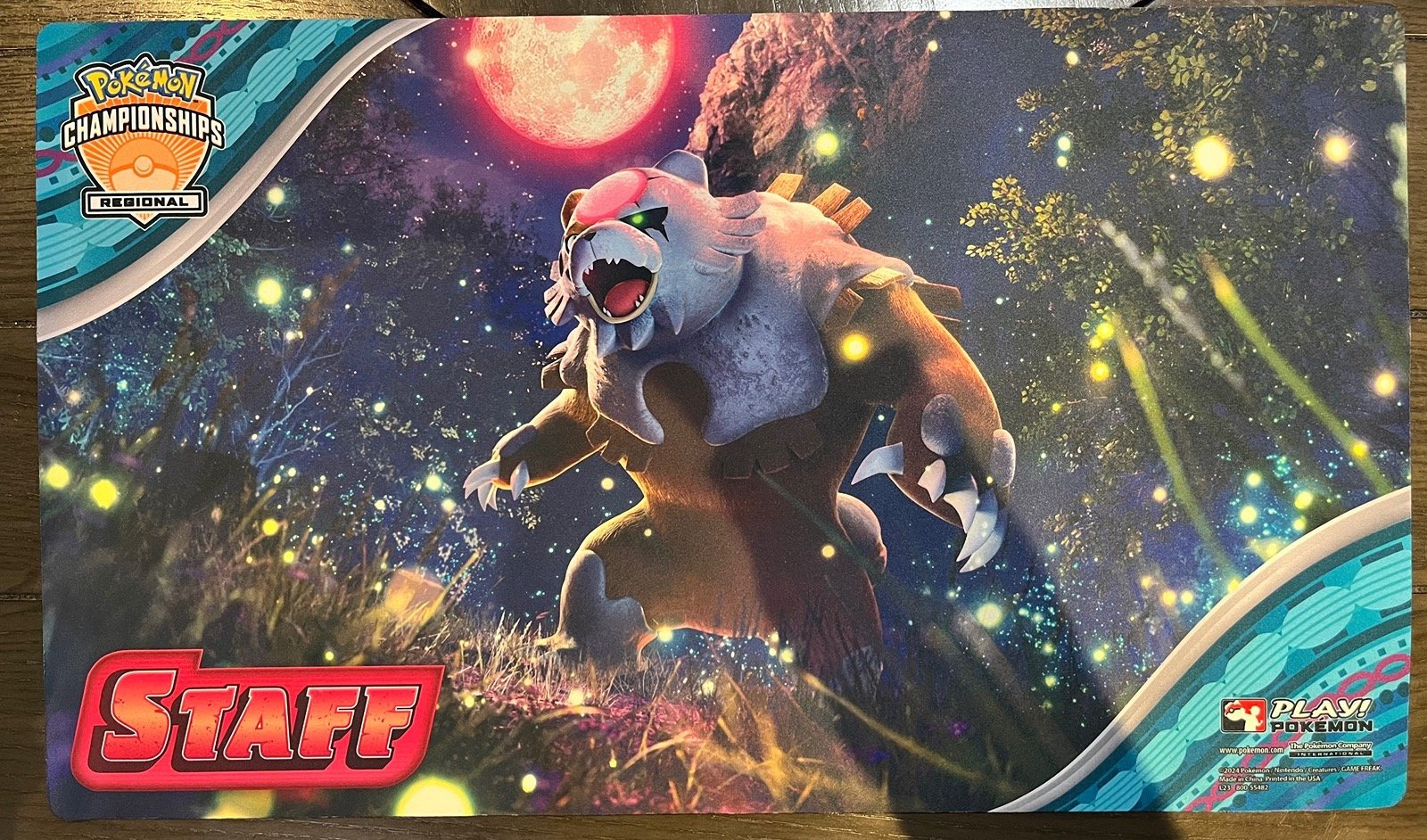 Bloodmoon Ursaluna STAFF Playmat – Pokémon Championship Exclusive, Free Shipping