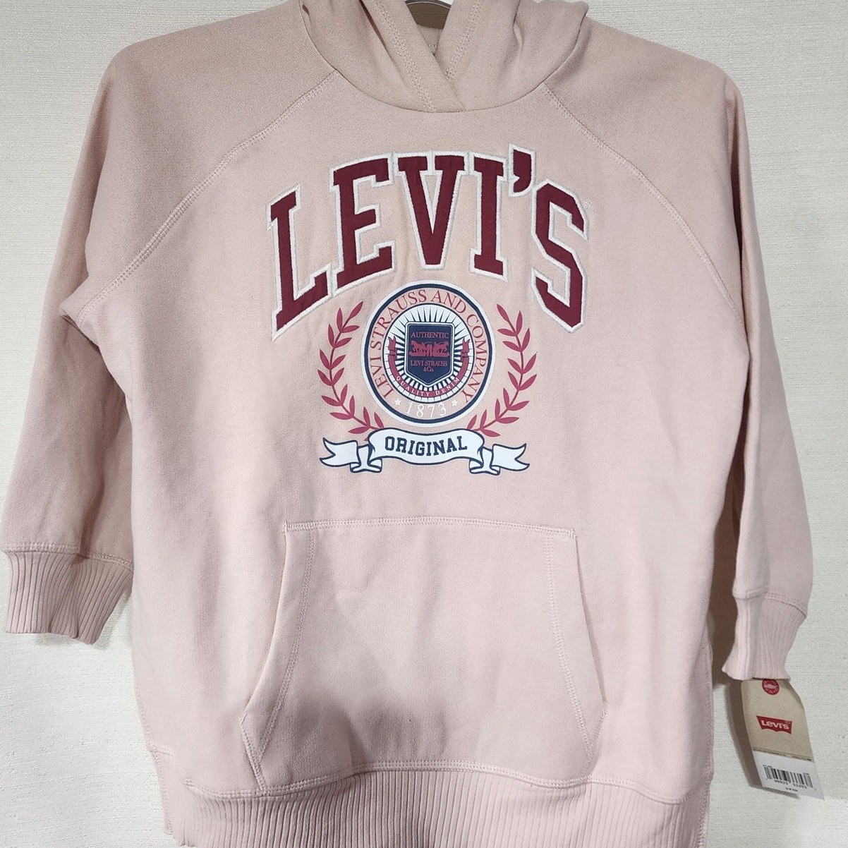 Levi's kids pink hoodie small age 8-10