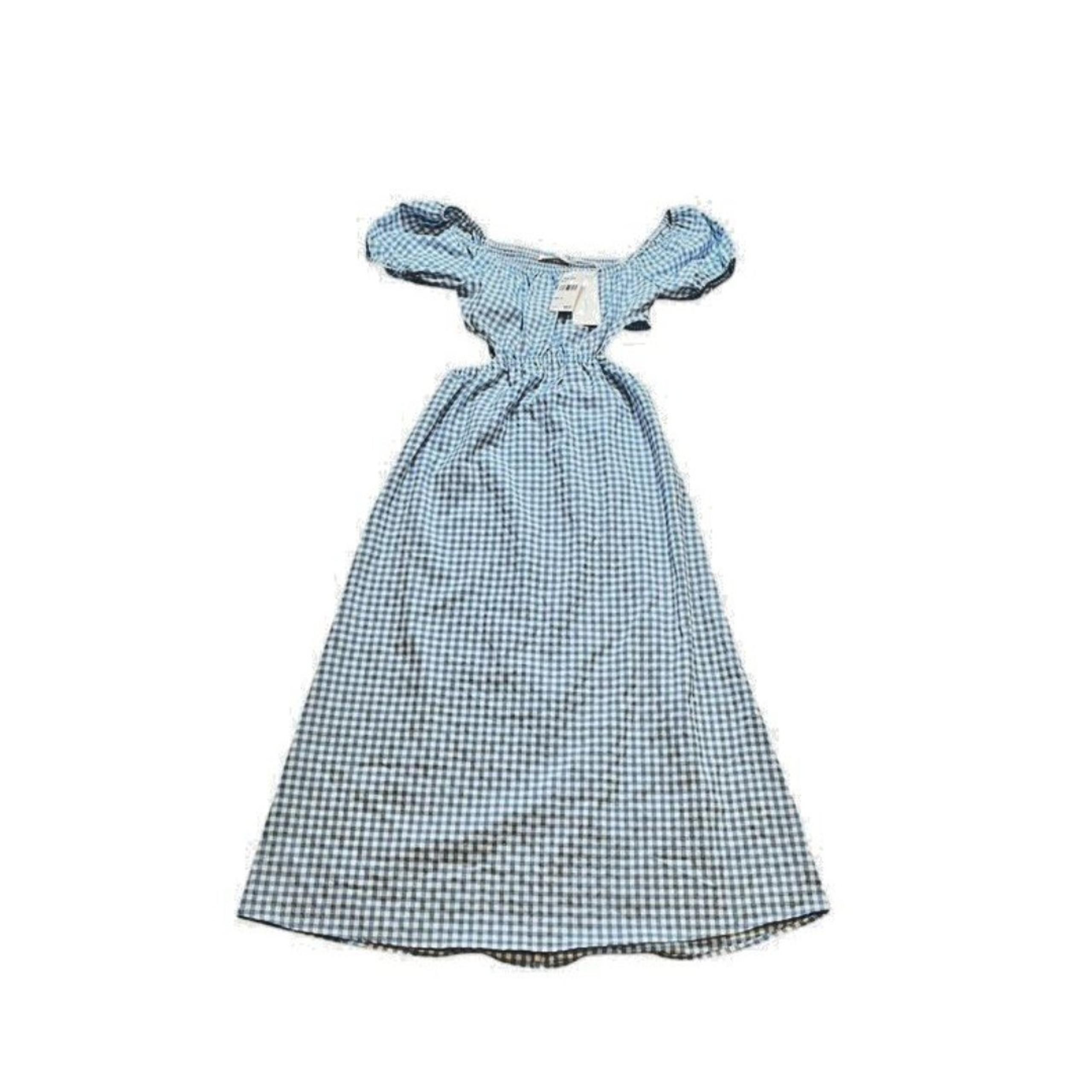 Lush Blue White Cut Out Gingham Dress Size Small - Dorothy - Off The Shoulder Blue White Cut Out Gingham Dress Size Small - Dorothy - Off The Shoulder - Lush