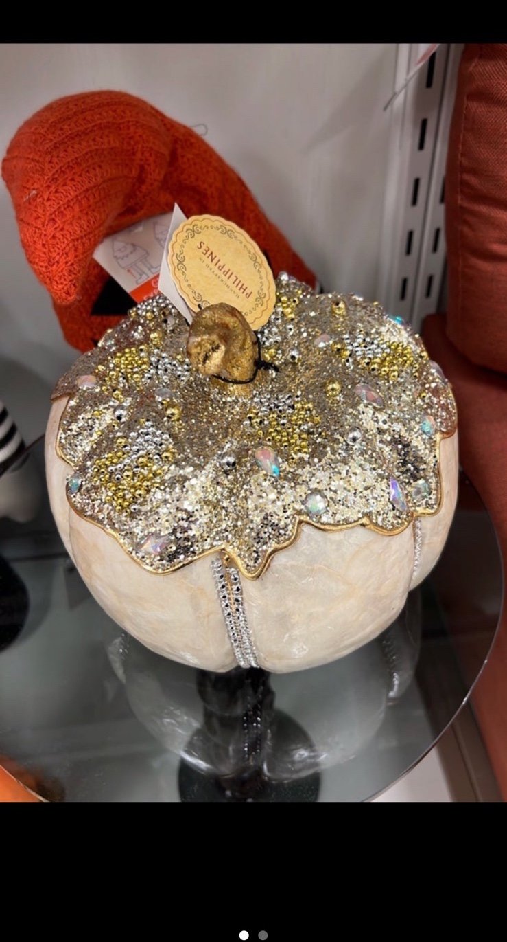 Fall/Thanksgiving Handcrafted in the Philippines Rhinestone Pumpkin !