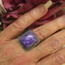 RUSSIAN CHAROITE Sterling Statement Ring ~VINTAGE Gemstone 925 Twisted Rope Ring