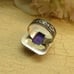 RUSSIAN CHAROITE Sterling Statement Ring ~VINTAGE Gemstone 925 Twisted Rope Ring