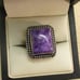 RUSSIAN CHAROITE Sterling Statement Ring ~VINTAGE Gemstone 925 Twisted Rope Ring