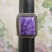 RUSSIAN CHAROITE Sterling Statement Ring ~VINTAGE Gemstone 925 Twisted Rope Ring