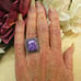 RUSSIAN CHAROITE Sterling Statement Ring ~VINTAGE Gemstone 925 Twisted Rope Ring