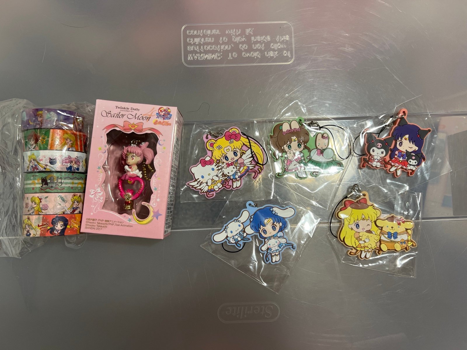 Sailor moon x sanrio bundle washi tape, phone strap, keychain