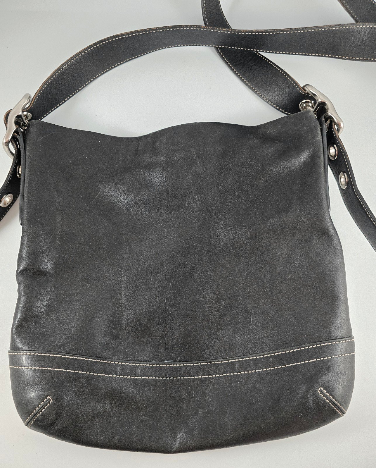 Coach Black Leather Soho Duffle Shoulder Crossbody Bag