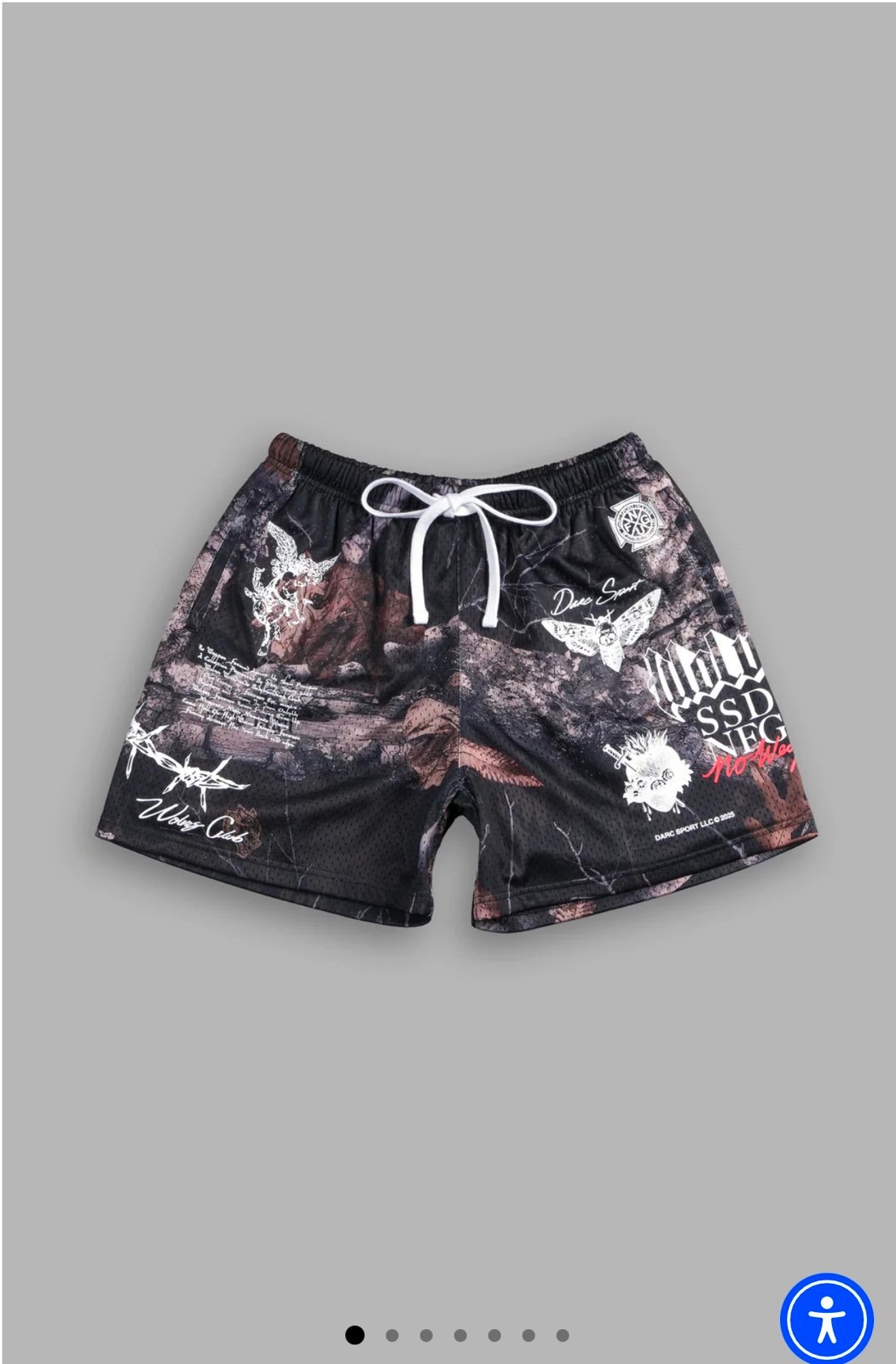 EVERLASTING MESH SHORTS IN DARC BROWN WOODLAND CAMO