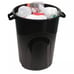 32 Gallon Heavy Duty Plastic Garbage Can, Included Lid, Indoor/Outdoor, Black