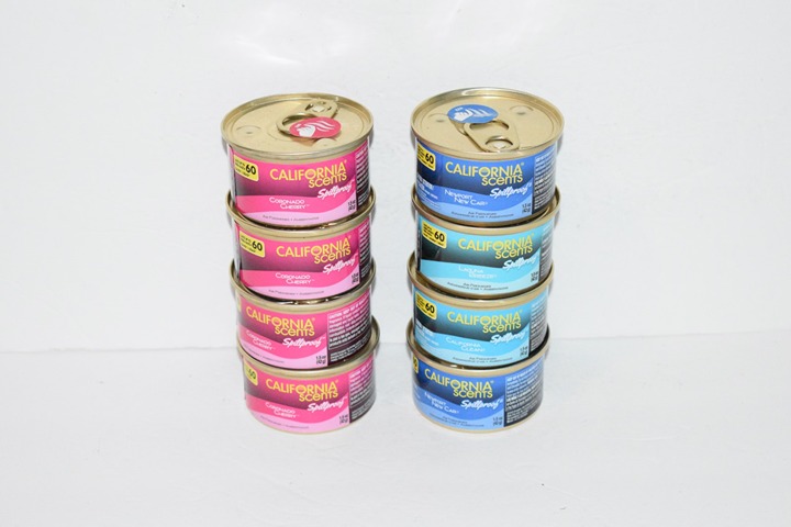 Lot of 8 California Scents Car Air Freshener, 4 Coronado Cherry 4 Laguna Breeze
