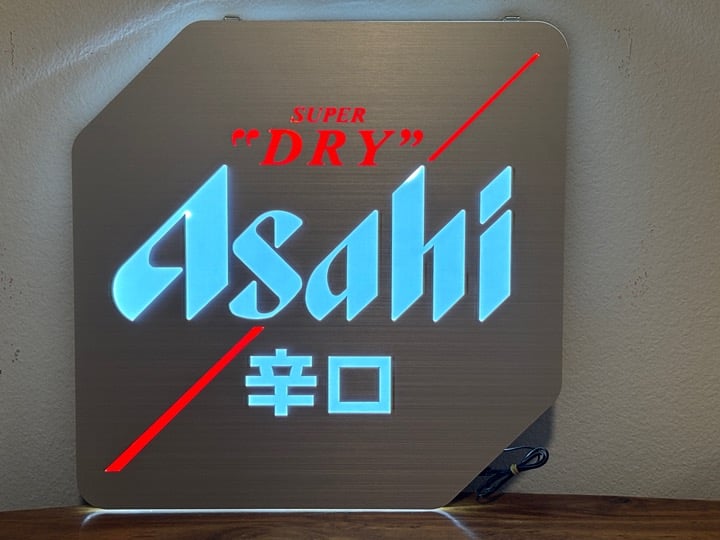 Super "Dry" Asahi Beer LED Bar Sign Man Cave Garage Decor Lighted Sign New