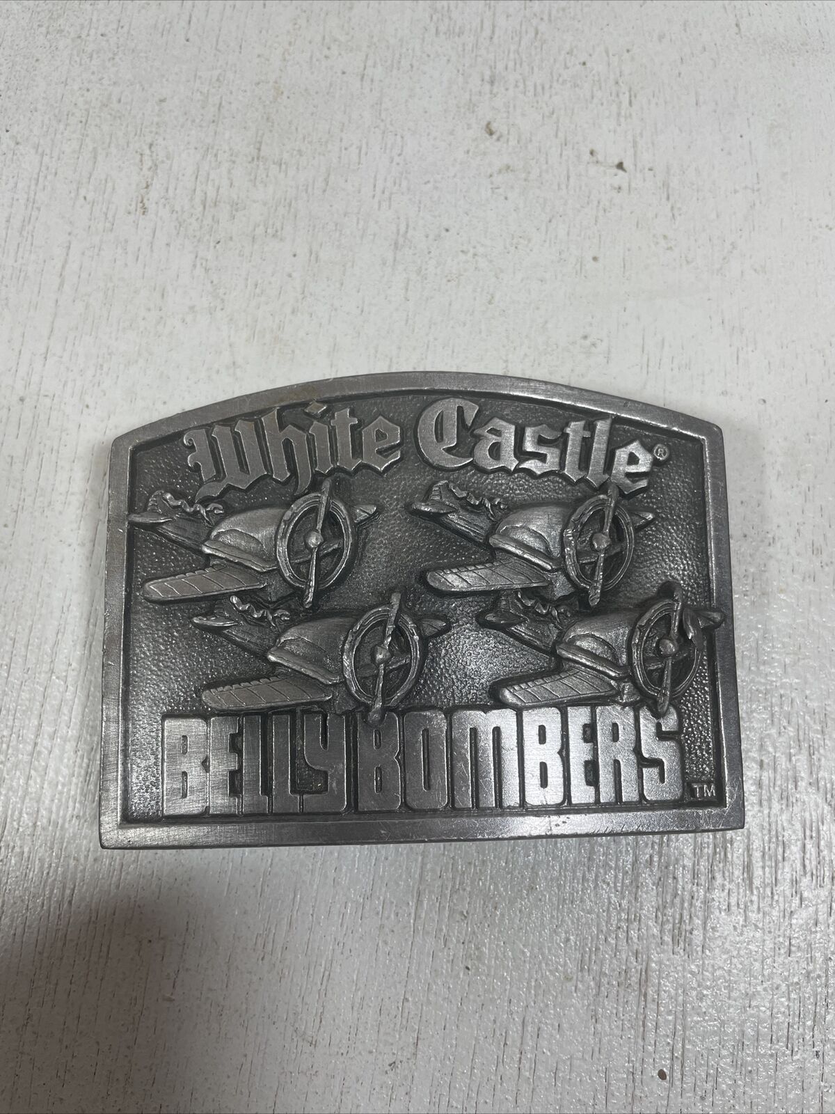 Vintage 1992 Metal Belt Buckle White Castle, Belly Bombers #79/1000 Columbus, Oh