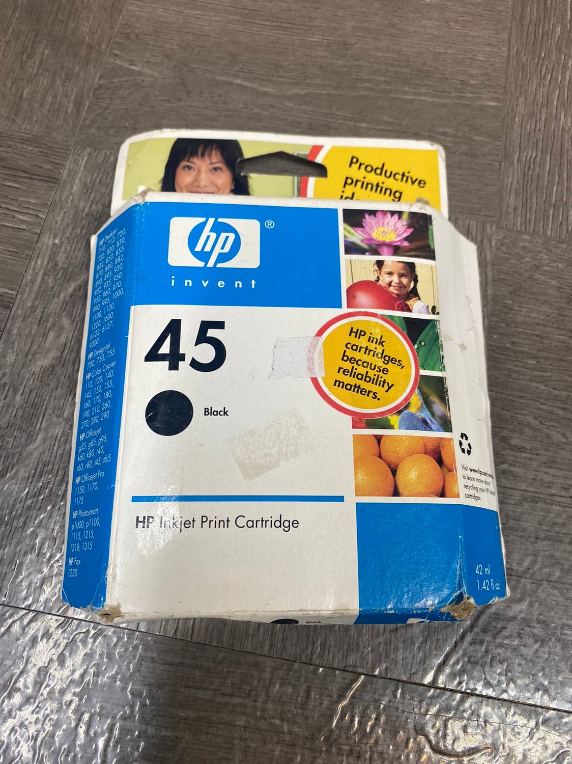 NEW 1 Unopened Boxes!!! Genuine HP 45 Black Ink