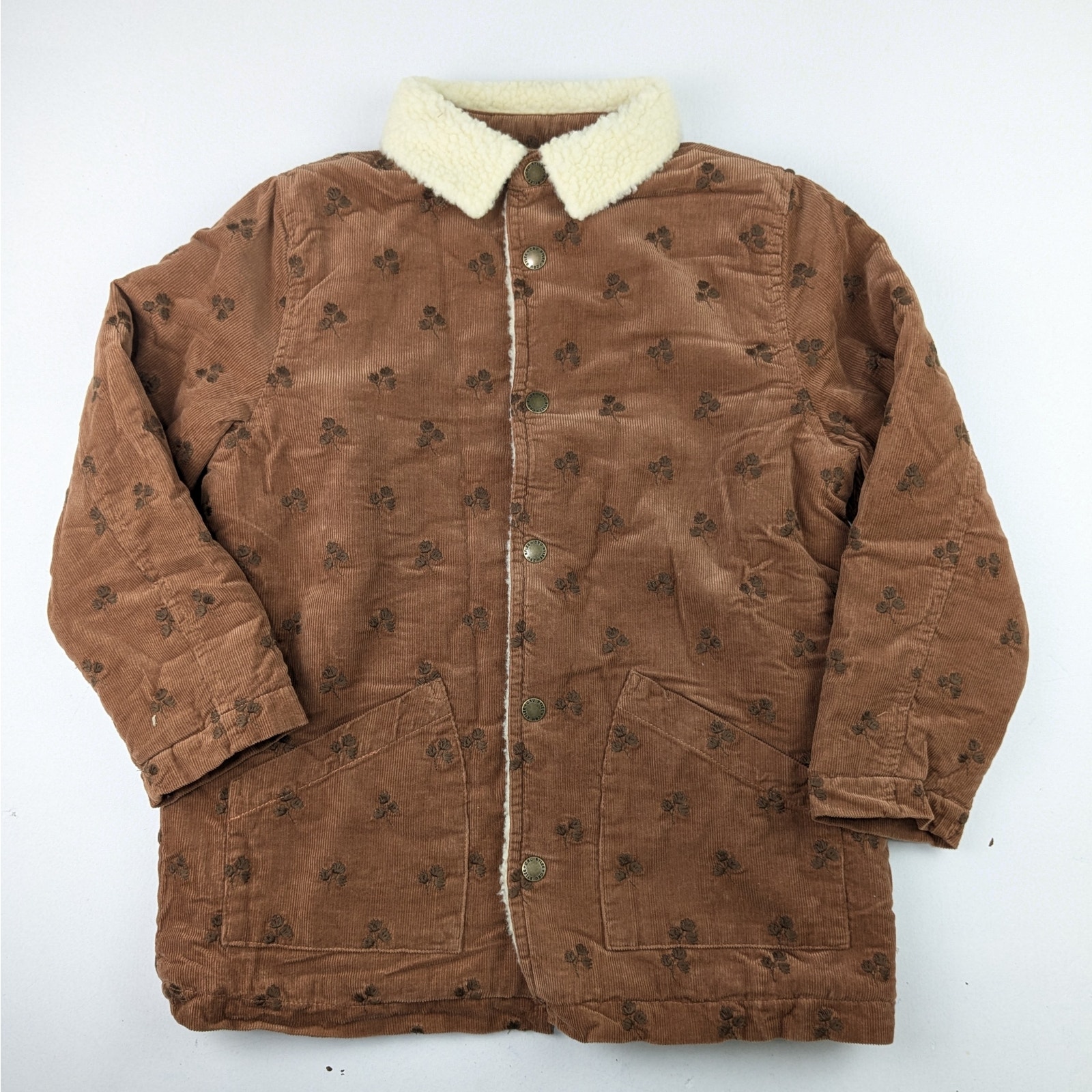 Rylee + Cru Corduroy Bloom Long Chore Coat