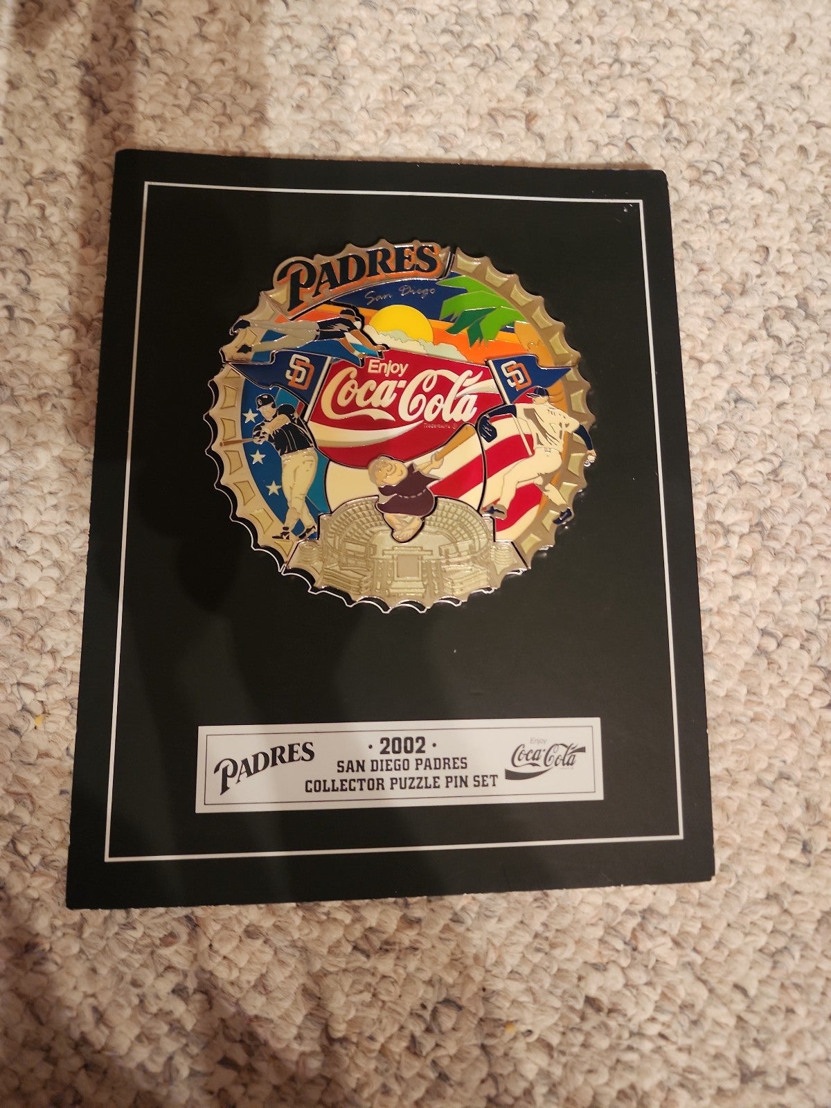 Vintage 2002 San Diego Padres complete Commemorative Coke Puzzle Pins Set 10
