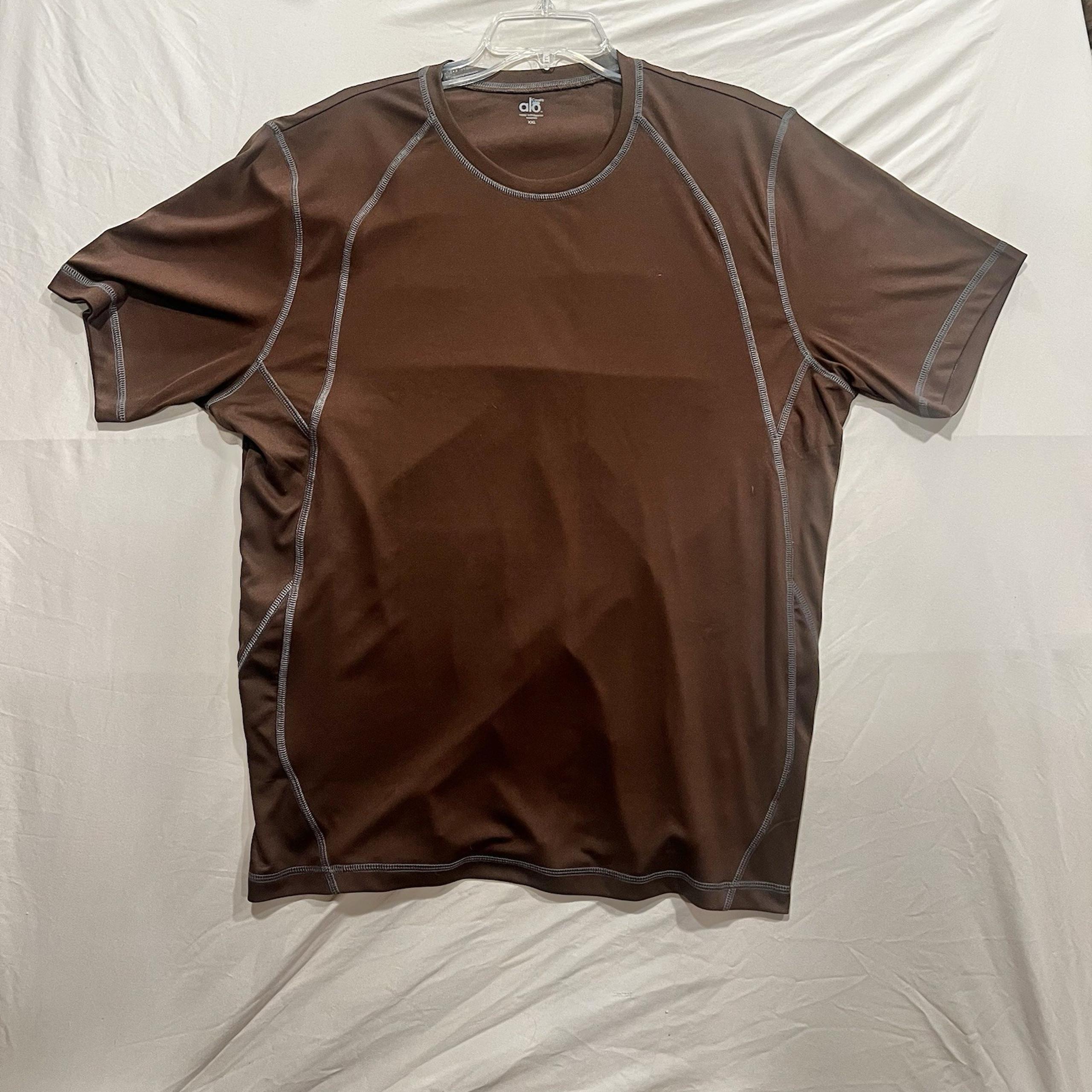 Alo Yoga CoolFit Brown XXL Performance Shirt Moisture Wicking Gym Tee