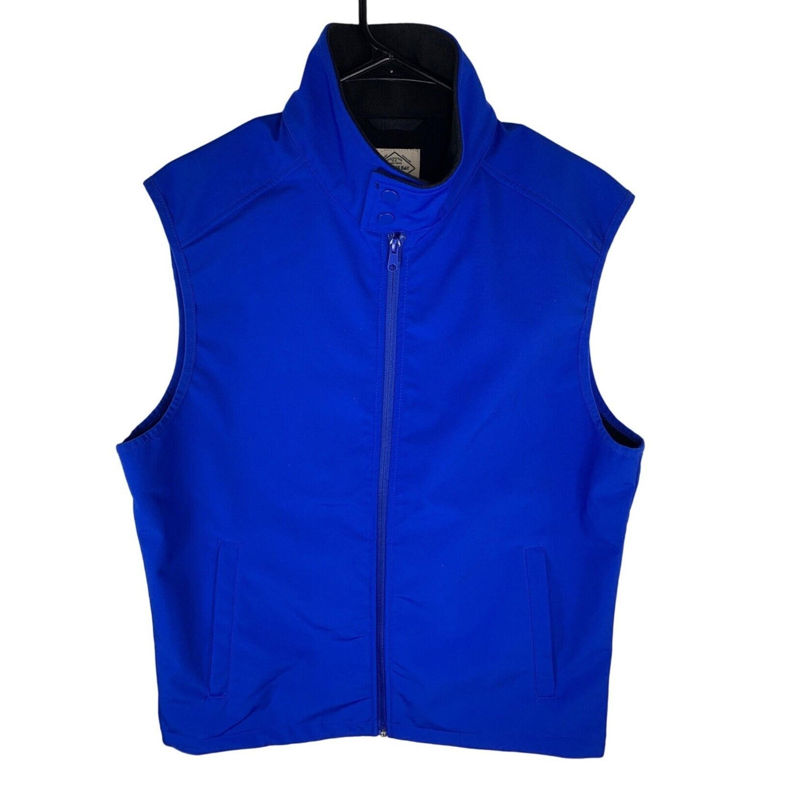 St. Johns Bay Mens Blue Vest Size M Polyester/Spandex Blend Zipper Closure