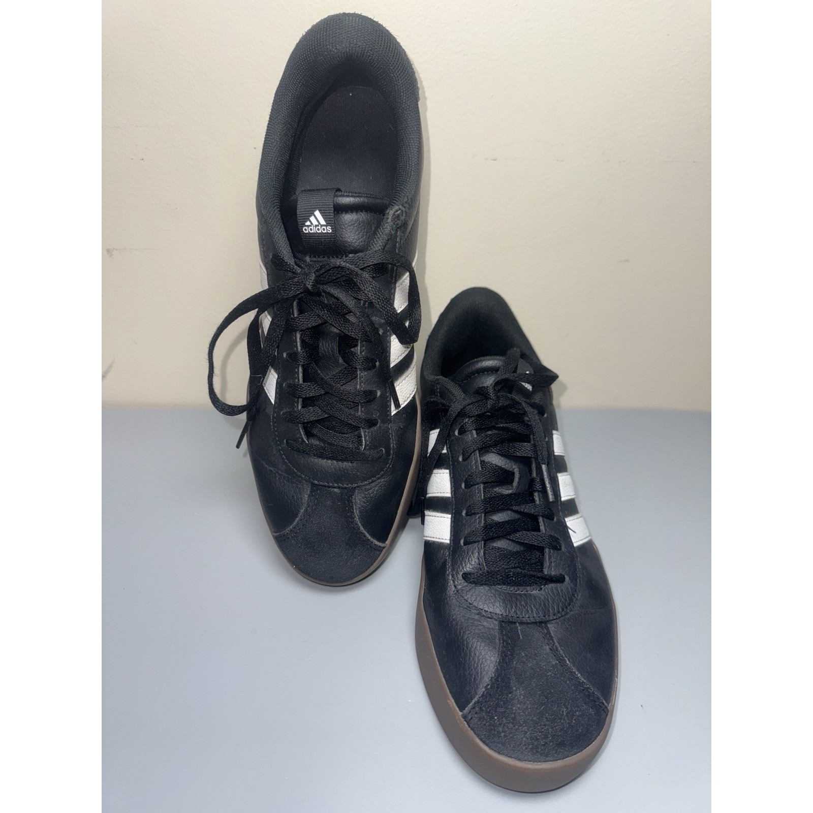 Adidas VL Court 3.0 Black Suede Sneaker Low Casual Unisex Mens Size 10